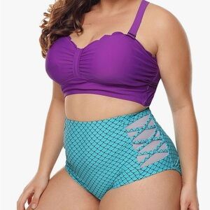 Retro high waisted mermaid bikini